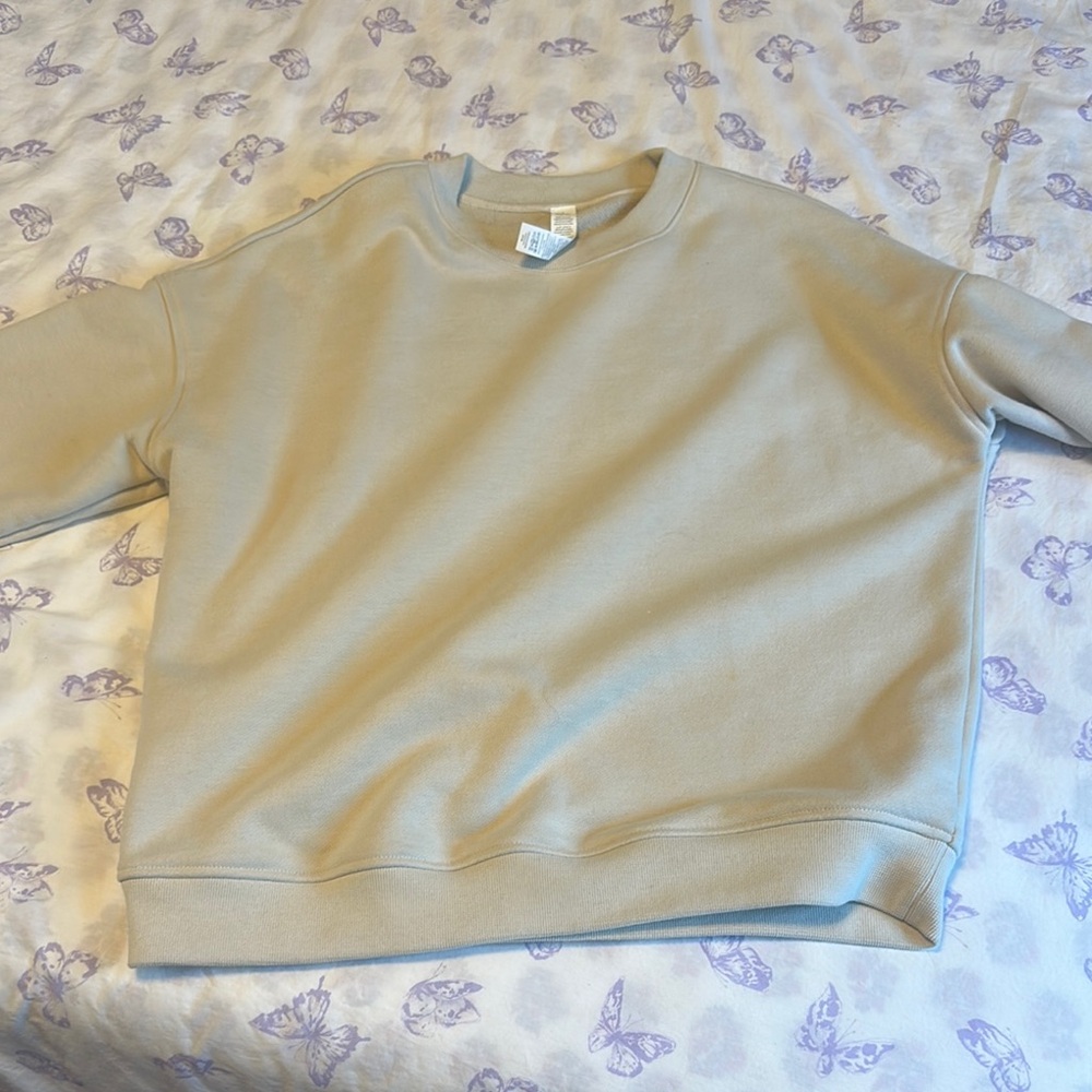 ALO Yoga Cream Sweatshirt Soft Ribbed Design